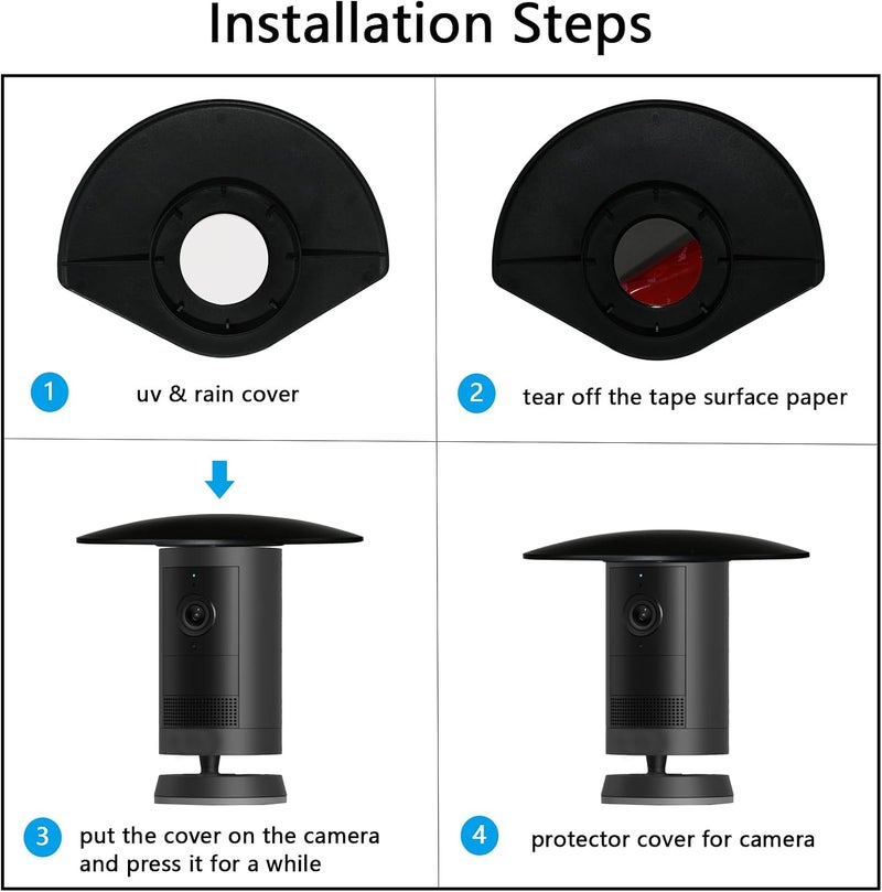 TEKCAM UV Rain Cover Compatible with Ring Outdoor Cam Plus, Weatherproof Camera Protector, Sun Shade Camera Cover, Anti Glare, Black, 1Pack - Image 3